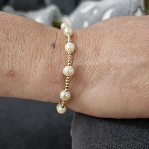 18k AU750 Gold Golden Pearl Bracelet